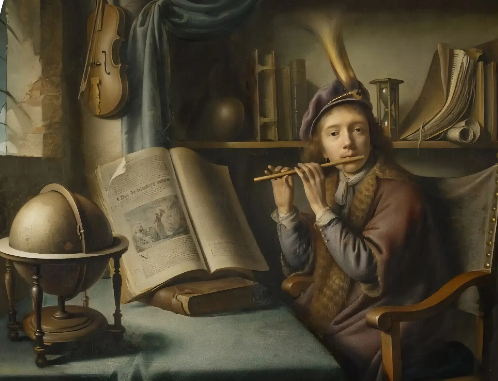 Gerrit Dou The Flute Player seventeenth-century Dutch flute painting