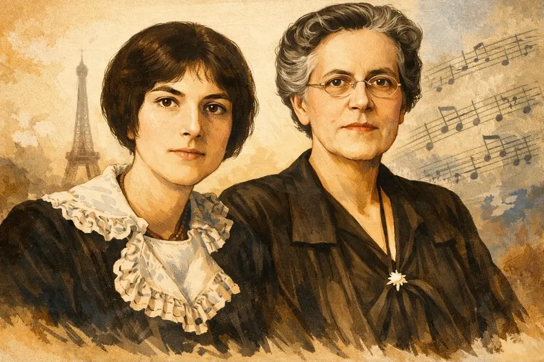 Lili Boulanger and Nadia Boulanger portrait illustration