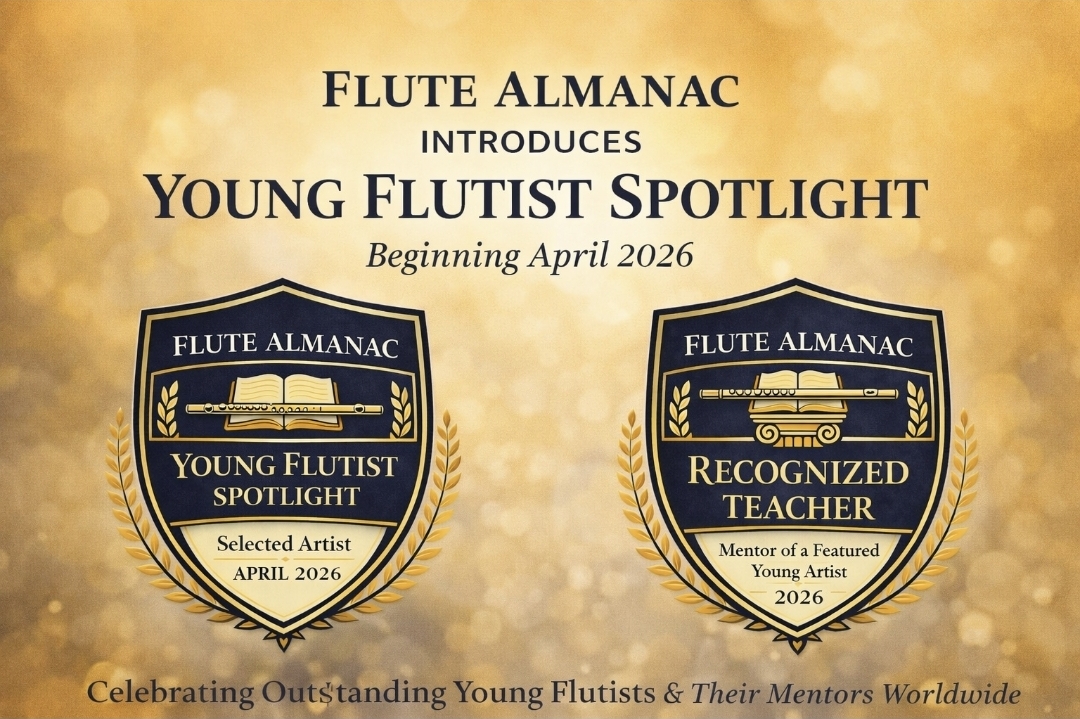 Young Flutist Spotlight initiative by Flute Almanac recognizing talented flute students worldwide